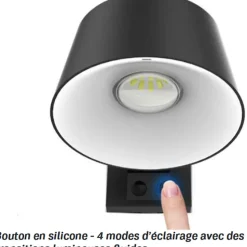 Applique murale LED solaire Noire 5.26W 1000 Lumen Eclairage LED Détecteur infrarouge Angle 120 degrés IP54 ASLO