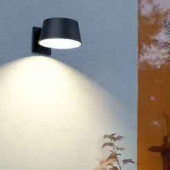 Applique murale LED solaire Noire 5.26W 1000 Lumen Eclairage LED Détecteur infrarouge Angle 120 degrés IP54 ASLO