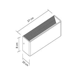 Applique murale LED 12W compatible avec variateur - noire 37 cm - Quadra