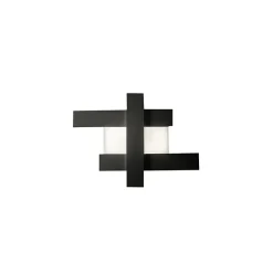 Applique murale LED 30W noire - Structure géométrique en acier, lumière chaude 3000K, 2620lm, largeur 65,5 cm
