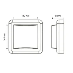 Applique Murale LED 4W Noire Carrée IP65 - Blanc Froid 6000K - 8000K - SILAMP