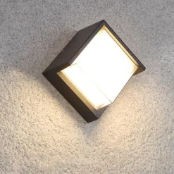 Applique Murale LED 15W Noire Carrée IP65 avec cache - Blanc Neutre 4000K - 5500K - SILAMP