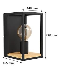 Applique murale Libertad E27 IP20 40W L.36xH.8cm noir Eglo