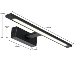 Applique murale Light Prestige Isla noire LED CCT 3000K/4000K/6000K (réglable) 1 pc.