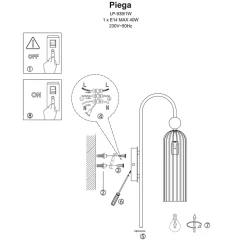 Applique murale Light Prestige Piega blanche 1 x E14 1 pc.