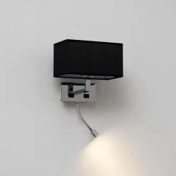 Applique murale liseuse Noire- métal/tissu Adonis