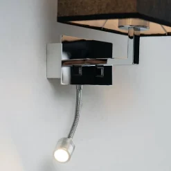 Applique murale liseuse Noire- métal/tissu Adonis