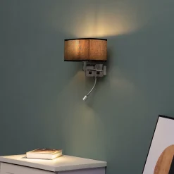 Applique murale liseuse Noire- métal/tissu Adonis