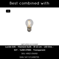 Applique murale LIVIA en aluminium avec 1xE27 - Blanc - Lucide