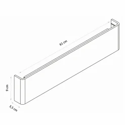 Applique murale longue et puissante à LED blanche - Oletta