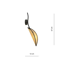 Applique murale LOTUS K1 BLACK/RATTAN, Emibig Lighting, Fabriqué en EU