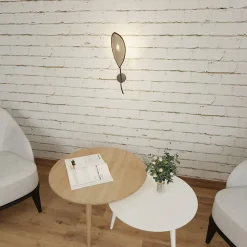 Applique murale LOTUS K1 BLACK/RATTAN, Emibig Lighting, Fabriqué en EU