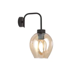 Applique murale LUKKA K1 BLACK/AMBER, Emibig Lighting, Fabriqué en EU