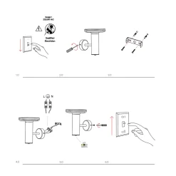 Applique murale Mac Wall Base noire - 12W - Interrupteur CCT 2700 K/3200 K/4000K - Applique murale en aluminium - Beneito & Faure