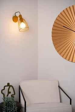 Applique murale MACARONS en métal avec 1xE27 - Jaune Ocre - Lucide