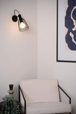 Applique murale MACARONS en métal avec 1xE27 - Noir - Lucide