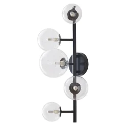 Applique murale Makkor métal verre 62 x 35 x 24 cm noir lux.pro