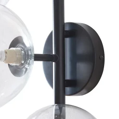 Applique murale Makkor métal verre 62 x 35 x 24 cm noir lux.pro