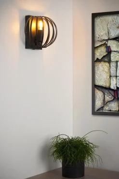 Applique murale MANUELA en métal avec 1xE14 - Noir - Lucide