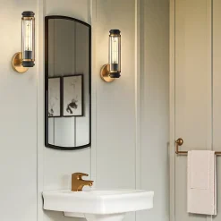 Applique Murale Masthead 1 x 40W E27 Laiton & Noir.