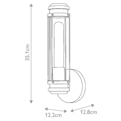 Applique Murale Masthead 1 x 40W E27 Laiton & Noir.