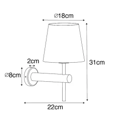 Applique murale moderne blanche avec bronze - Pluk