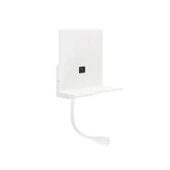 Applique murale moderne blanche avec USB et bras flexible - Flero