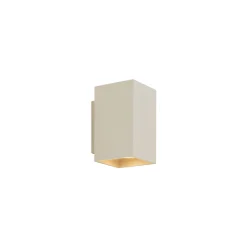 Applique murale moderne beige GU10 50 mm carrée 2 lumières - Sandy