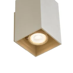 Applique murale moderne beige GU10 50 mm carrée 2 lumières - Sandy