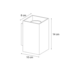 Applique murale moderne couleur bronze canon de fusil carrée 2 lumières GU10 50mm - Sandy