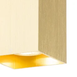 Applique murale moderne dorée carrée 2 lumières - Sandy