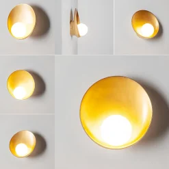 Applique murale moderne en résine de style milieu du siècle avec globe en verre blanc, dôme minimaliste en résine, G9 "NOA"