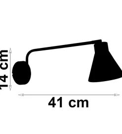 Applique murale moderne Garvin métal noir et laitonnée compatible LED