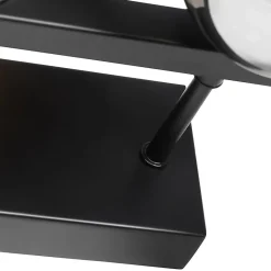 Applique murale moderne noire avec verre fumé 5 lumières - Bianca