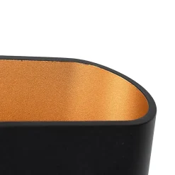 Applique murale moderne noire avec intérieur doré ovale - Alone