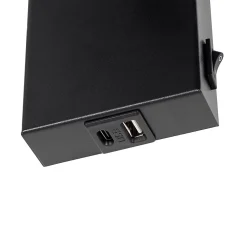Applique murale moderne noire avec USB réglable - Croft