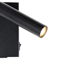 Applique murale moderne noire avec USB réglable - Croft