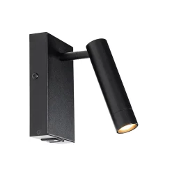 Applique murale moderne noire avec USB réglable - Croft