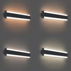 Applique murale moderne noire CCT 60cm incl. LED IP54 - Vanya