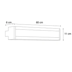 Applique murale moderne noire CCT 60cm incl. LED IP54 - Vanya