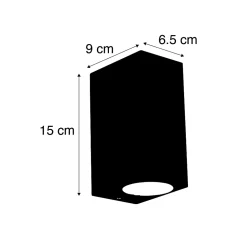 Applique murale moderne noire 2 lumières IP44 - Baleno