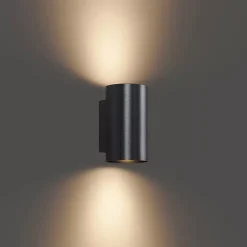 Applique murale moderne ronde 2 lumières métal anthracite - Sandy