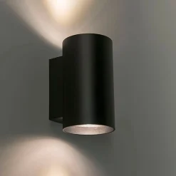 Applique murale moderne ronde noire 2 lumières - Sandy