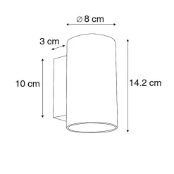 Applique murale moderne ronde noire 2 lumières - Sandy