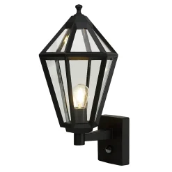 Applique murale montante à détection Radley E27 IP44 GoodHome noir