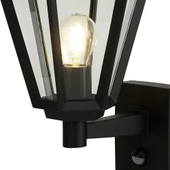 Applique murale montante à détection Radley E27 IP44 GoodHome noir