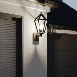 Applique murale montante à détection Radley E27 IP44 GoodHome noir