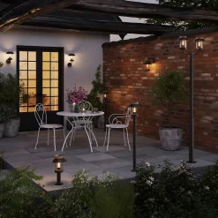 Applique murale montante d'extérieur Caprera noir E27 25W IP44 GoodHome