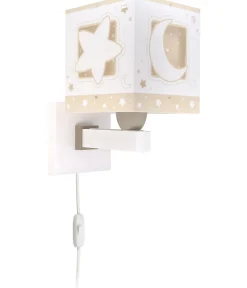 Applique Murale Moonlight lune et étoiles beige