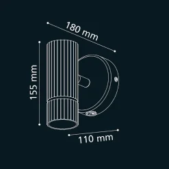 Applique murale métal beige sable GU10 4,7W l. 11 x H.15,5cm Eglo, Caminia